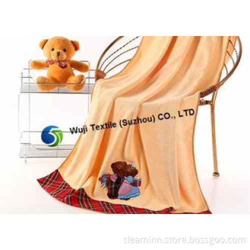 Microfiber Adorable Applique Bath Towels , 275g Microfiber